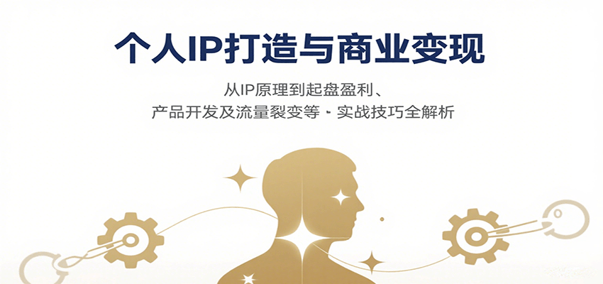 个人IP打造与商业变现，从IP原理到起盘盈利、产品开发及流量裂变等实战技巧全解析-轻合创