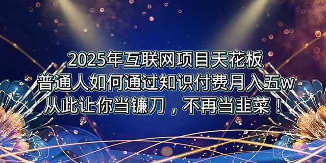 （15354期）2025年互联网项目天花板，普通人如何通过卖项目实现逆风翻盘，月入5W＋！-轻合创