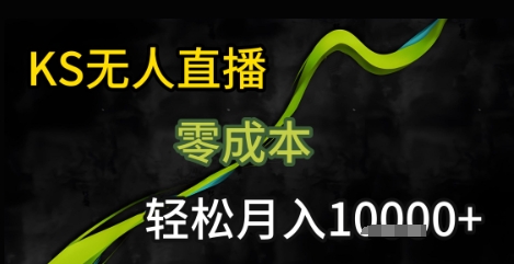 KS无人直播25年最新玩法，只需一部手机，轻松月入1W+【揭秘】-轻合创