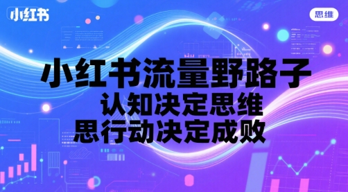 小红书流量野路子，认知决定思维，思维决定行动，行动决定成败-轻合创