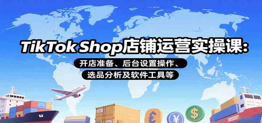 TikTok Shop店铺运营实操课：开店准备、后台设置操作、选品分析及软件工具等-轻合创