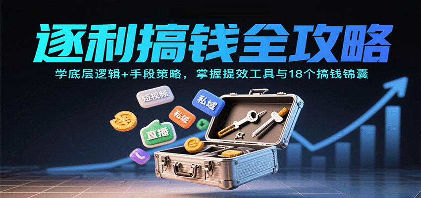 逐利搞钱全攻略:学底层逻辑+手段策略,掌握提效工具与18个搞钱锦囊-轻合创