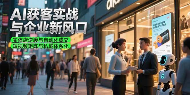 （15348期）AI获客实战与企业新风口，实体店逆袭与自动化成交 短视频矩阵与私域体系化-轻合创