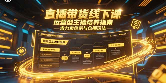 （15281期）直播带货线下课，运营型主播培养指南，含九步绝杀与仓播玩法-轻合创