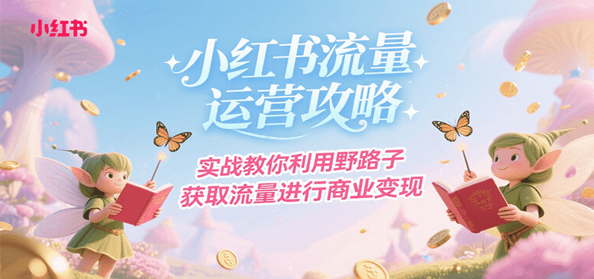 小红书流量运营攻略，实战教你利用野路子获取流量进行商业变现-轻合创
