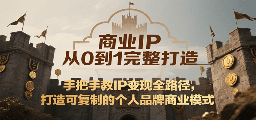 商业IP从0到1完整打造，手把手教IP变现全路径，打造可复制的个人品牌商业模式-轻合创