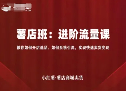 小红薯薯店商城卖货，进阶流量课，教你如何开店选品、如何系统引流，实现快速卖货变现-轻合创
