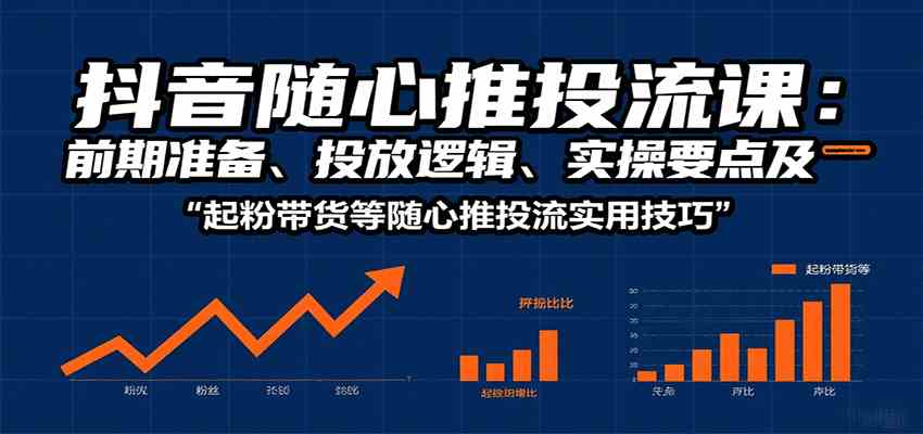 抖音随心推投流课：前期准备、投放逻辑、实操要点及起粉带货等随心推投流实用技巧-轻合创