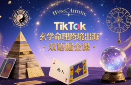 TikTok玄学命理跨境出海双语掘金课，手把手教你用命理知识精准直击海外用户痛点-轻合创