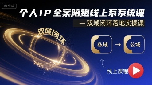 个人IP全案陪跑线上系统课-双域闭环落地实操课-轻合创