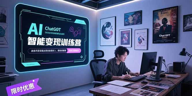 （15389期）AI智能变现训练营，ChatGPT写作变现，电影解说制作，图文带货方法论-轻合创