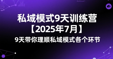 私域模式9天训练营【2025年7月】9天带你理顺私域模式各个环节-轻合创