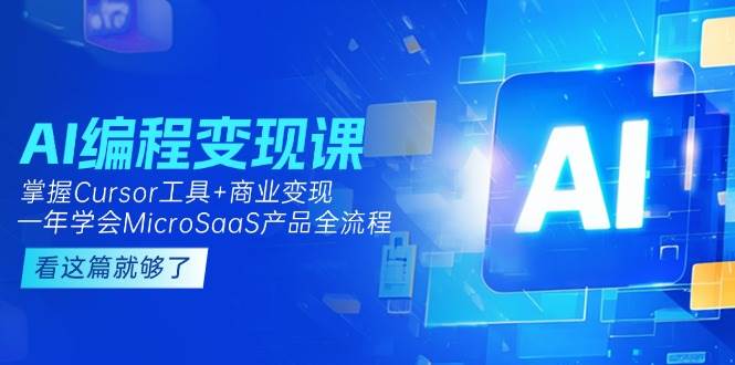 （15100期）AI编程变现课：掌握Cursor工具+变现，一年学会MicroSaaS产品全流程 (更新)-轻合创