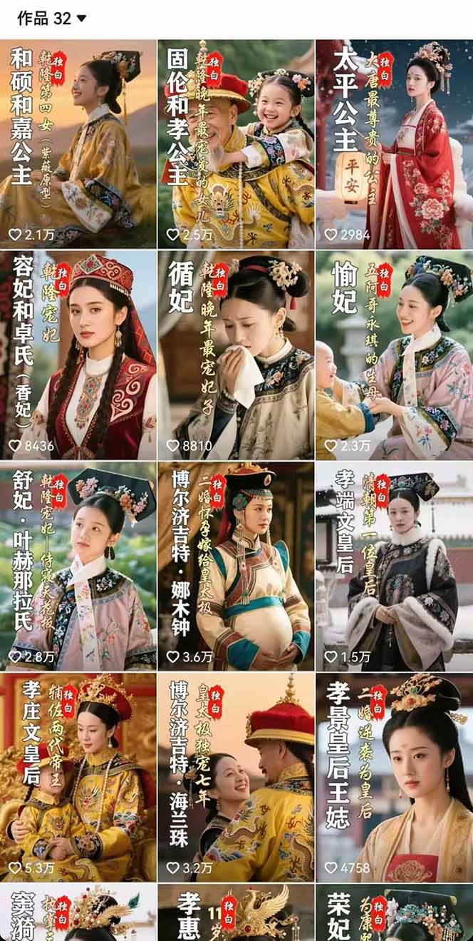 （15927期）历史女性人物创作课：独白文案+AI克隆+蒙版剪辑，3个月涨粉22w+副业月入3w-轻合创
