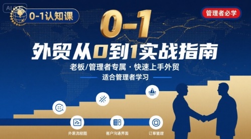 外贸如何快速0-1认知课-适合内贸转外贸的老板，管理者学习-轻合创