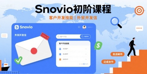 Snovio初阶课程，客户开发技能，外贸开发信-轻合创