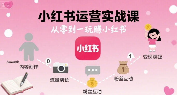 小红书运营实战课，从零到一玩賺小红书-轻合创