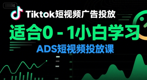 Tiktok短视频广告投放，适合0-1小白学习ADS短视频投放课-轻合创