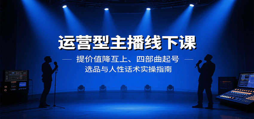 运营型主播线下课：提价值降互上、四部曲起号、选品与人性话术实操指南-轻合创