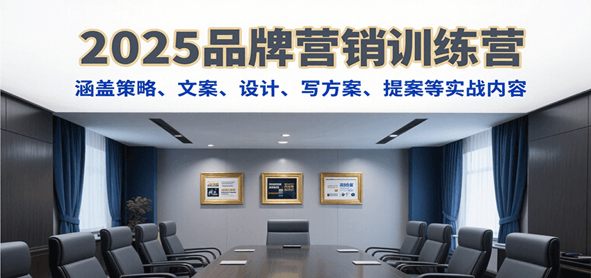 2025品牌营销训练营，涵盖策略、文案、设计、写方案、提案等实战内容-轻合创
