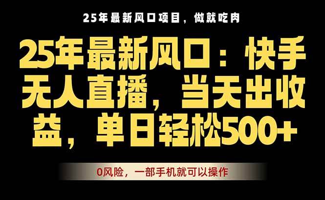 （16007期）25年最新无人直播玩法，当天秒出单，一部手机就可操作-轻合创