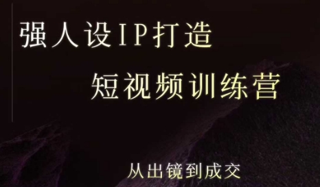 强人设ip打造课，8月最新5天短视频ip训练营，从出镜到成交-轻合创