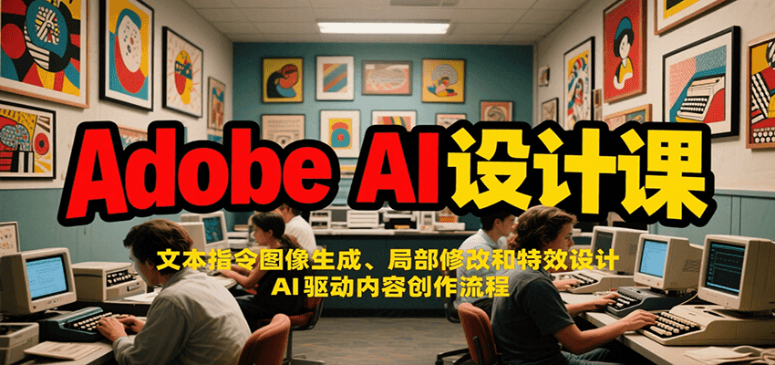 Adobe AI设计课：文本指令图像生成、局部修改和特效设计，AI驱动内容创作流程-轻合创