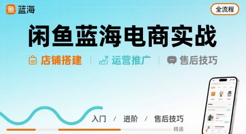 闲鱼蓝海电商实战，店铺搭建运营售后全流程-轻合创