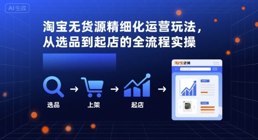 淘宝无货源精细化运营玩法，从选品到起店的全流程实操-轻合创