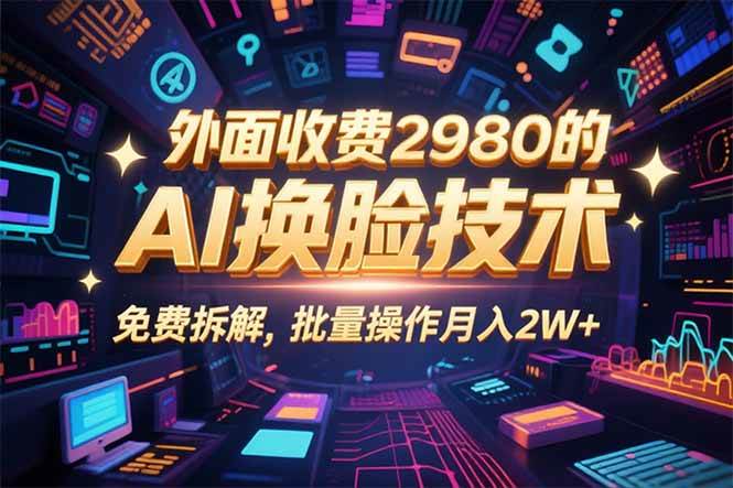 （15969期）0粉丝0基础，用AI换脸改头换面，3分钟一条原创视频，收益稳稳-轻合创