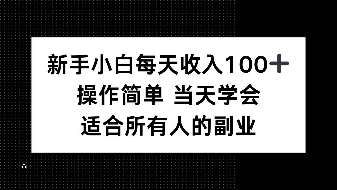 （15937期）新手小白每天收入100+，操作简单 当天学会 ，适合所有人的副业-轻合创