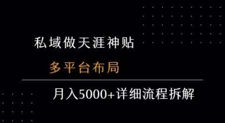 私域做天涯神贴 多平台布局 月入5k+详细流程拆解-轻合创