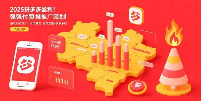 （15509期）2025拼多多盈利地图：强付费推广策略/活动爆流/自然流量获取系统(7月更新)-轻合创