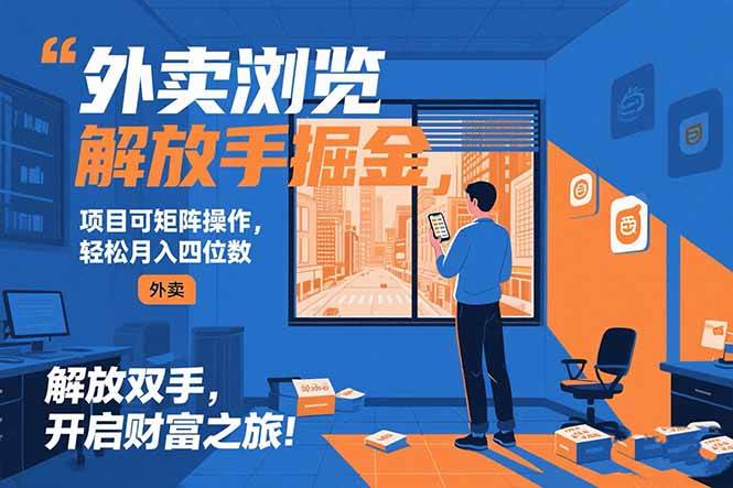 （15440期）外卖浏览掘金项目 可矩阵操作 轻松日入500+-轻合创