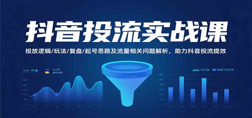 抖音投流实战课，投放逻辑/玩法/复盘/起号思路及流量相关问题解析，助力抖音投流提效-轻合创