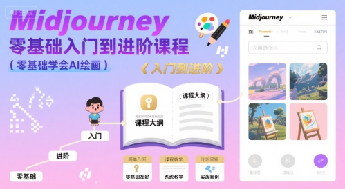 midjourney零基础入门到进阶课程，零基础学会AI绘画-轻合创