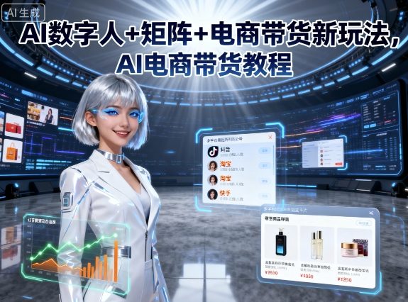 AI数字人+矩阵+电商带货新玩法，AI电商带货教程-轻合创