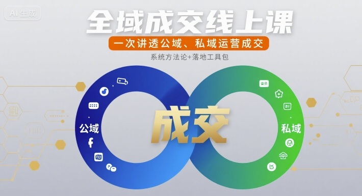 全域成交线上课，一次讲透公域、私域运营成交-轻合创