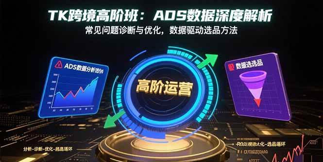 （15809期）TK跨境高阶班：ADS数据深度解析，常见问题诊断与优化，数据驱动选品方法-轻合创