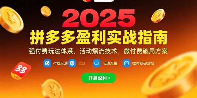 （15357期）拼多多盈利实战指南，强付费玩法，活动爆流技术，微付费破局方案(更新7月)-轻合创