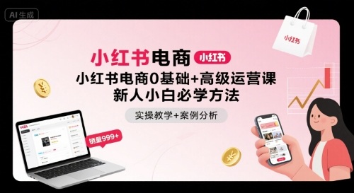 小红书电商0基础+高级运营课，新人小白必学方法，实操教学+案例分析-轻合创