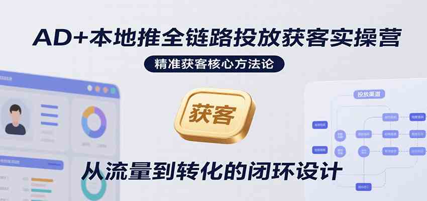 AD+本地推全链路投放获客实操营，快速掌握精准获客技巧，当天投放当天转化高效营销-轻合创