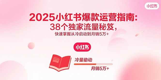 （15946期）2025小红书爆款运营指南：38个独家流量秘笈，快速掌握从冷启动到月销5万+-轻合创