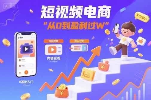 短视频电商：短视频变现从0到盈利过W-轻合创