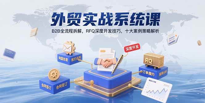 （15562期）外贸实战系统课：B2B全流程拆解，RFQ深度开发技巧，十大案例策略解析-轻合创