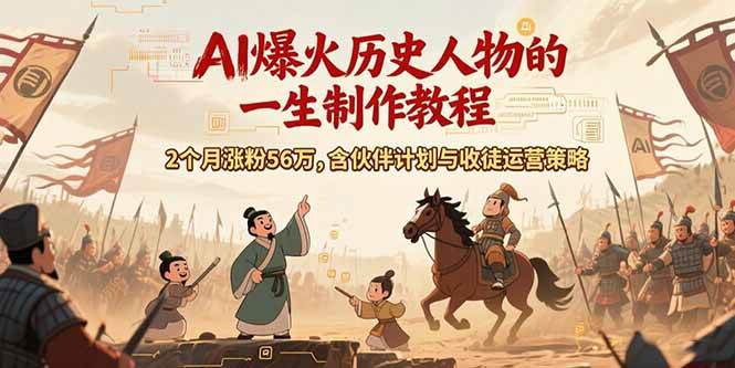 图片[1]-（15336期）AI历史人物赛道课程，2个月涨粉56万，含伙伴计划与收徒运营策略-轻合创