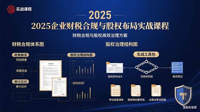 （15802期）2025企业财税合规与股权布局的实战课程：财税合规与股权高效治理方案-轻合创